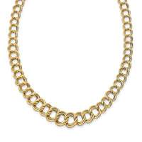 Load image into Gallery viewer, 14K Polished Graduated Double Link Necklace

