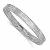 14K with White Rhodium Polished Stretch Bangle