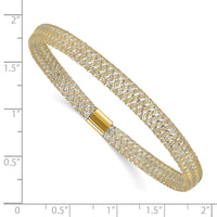 Load image into Gallery viewer, 14K with Rhodium Polished Stretch Bangle
