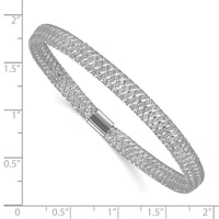 Load image into Gallery viewer, 14k w/White Rhodium-plating Stretch Bangle
