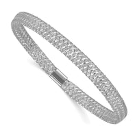 Load image into Gallery viewer, 14k w/White Rhodium-plating Stretch Bangle
