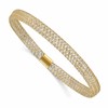 14K with Rhodium Polished Stretch Bangle