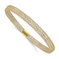 Load image into Gallery viewer, 14K with Rhodium Polished Stretch Bangle
