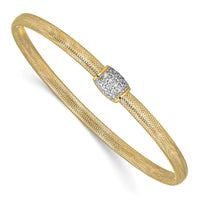 Load image into Gallery viewer, 14K CZ Polished Stretch Bangle

