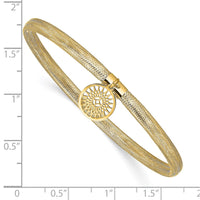 Load image into Gallery viewer, 14K Polished Sun Charm Stretch Bangle
