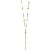 Load image into Gallery viewer, 14K Two-Tone  Polished Adjustable Beaded Y-Drop Necklace
