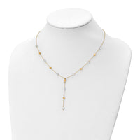 Load image into Gallery viewer, 14K Two-Tone  Polished Adjustable Beaded Y-Drop Necklace
