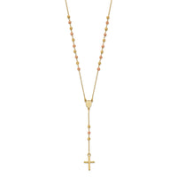 Load image into Gallery viewer, 14K Yellow and Rose Gold Cross Y-Drop w/1.25 ext. Necklace

