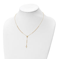 Load image into Gallery viewer, 14K Yellow and Rose Gold Cross Y-Drop w/1.25 ext. Necklace
