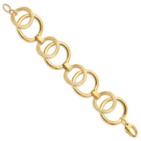 Load image into Gallery viewer, 14k Polished Scratch-finish Fancy Link Bracelet
