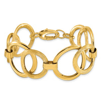 Load image into Gallery viewer, 14k Polished Scratch-finish Fancy Link Bracelet
