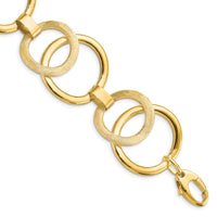 Load image into Gallery viewer, 14k Polished Scratch-finish Fancy Link Bracelet
