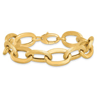 Load image into Gallery viewer, 14k Polished Scratch-finish Fancy Link Bracelet
