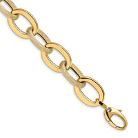 Load image into Gallery viewer, 14k Polished Scratch-finish Fancy Link Bracelet
