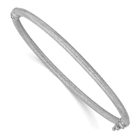 Load image into Gallery viewer, 14K White Gold Textured Hinged Bangle
