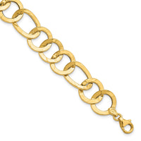 Load image into Gallery viewer, 14K Polished Textured Fancy Link Bracelet
