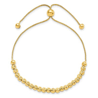 Load image into Gallery viewer, 14K Polished D/C Beaded Bolo Adj. Bracelet
