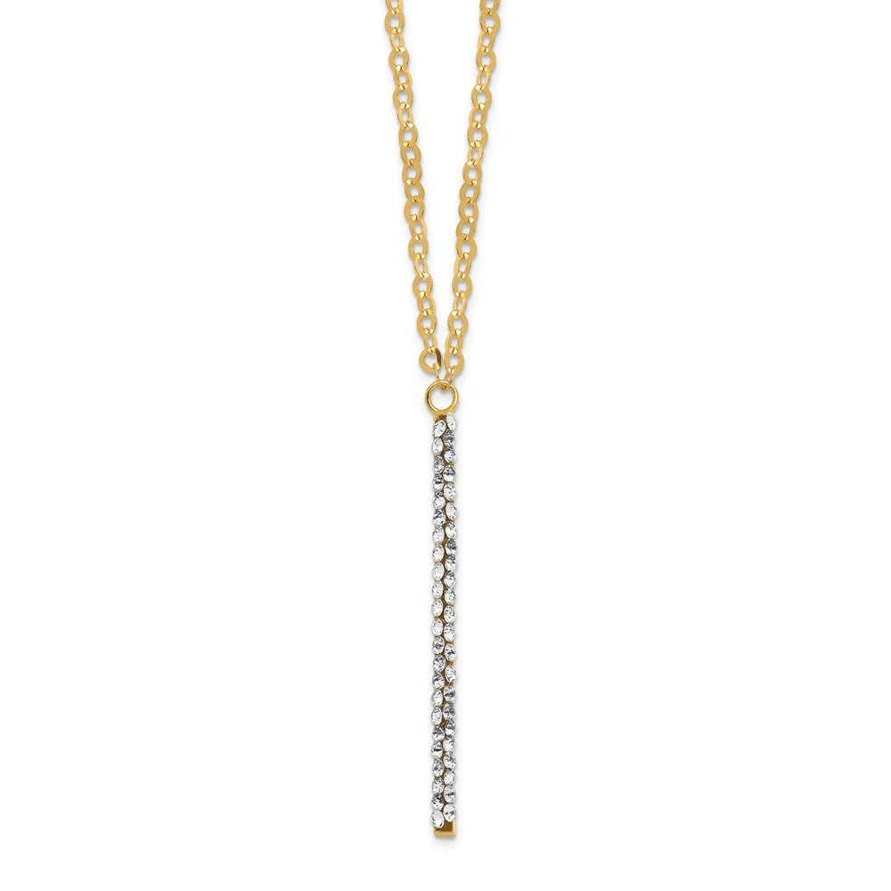 14K Polished Crystal w/1in ext Necklace
