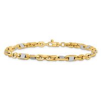 Load image into Gallery viewer, 14K Men&#39;s Two-tone Polished Link Bracelet
