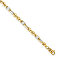 Load image into Gallery viewer, 14K Men&#39;s Two-tone Polished Link Bracelet
