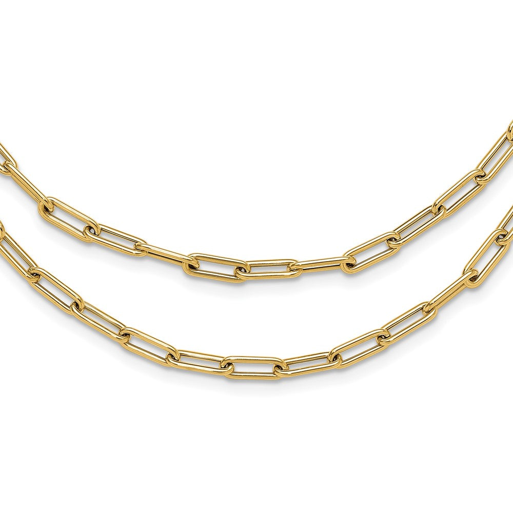 14k Polished Double-layer Link Necklace