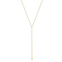 Load image into Gallery viewer, 14K Polished Y-drop Bar w/ 1in ext. Necklace
