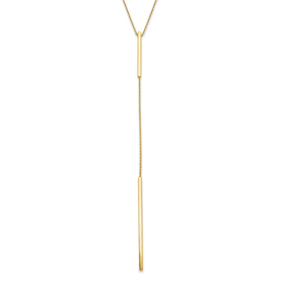 14K Polished Y-drop Bar w/ 1in ext. Necklace