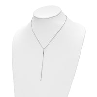 Load image into Gallery viewer, 14K White Gold Polished Y-drop Bar w/ 1in ext. Necklace
