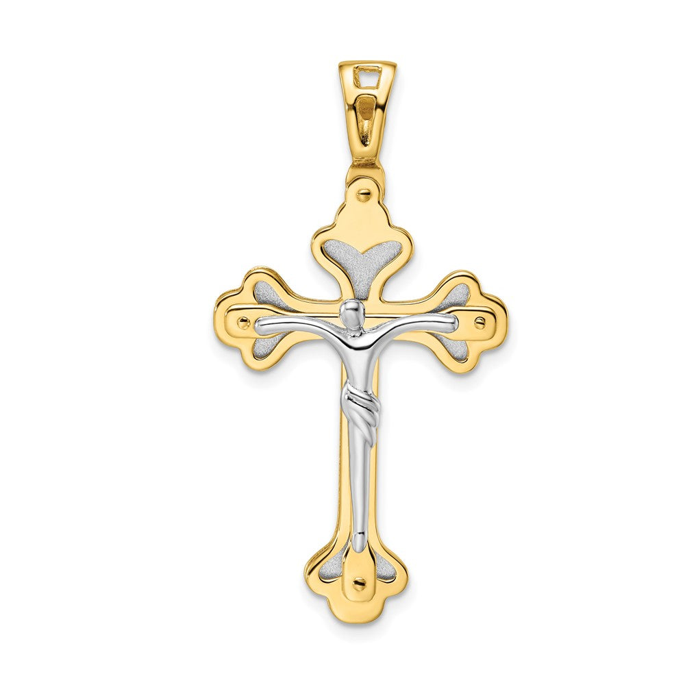 14K Two-tone Crucifix Pendant