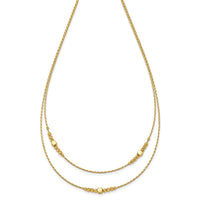 Load image into Gallery viewer, 14K Polished D/C Beaded 2-strand w/ .75in ext Necklace
