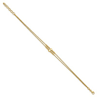 Load image into Gallery viewer, 14K Polished D/C Beaded 2-strand w/ 1in ext Bracelet
