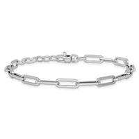 Load image into Gallery viewer, 14k White Gold Polished Fancy Link with 1in ext Bracelet
