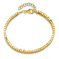 Load image into Gallery viewer, 14K Polished D/C Flexible w/ 1in Safety Chain Cuff Bangle
