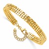14K Polished D/C Flexible w/ 1in Safety Chain Cuff Bangle