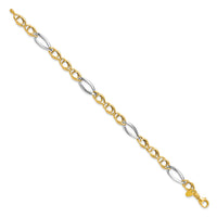 Load image into Gallery viewer, 14k Rhodium Fancy Link Bracelet
