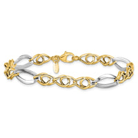 Load image into Gallery viewer, 14k Rhodium Fancy Link Bracelet

