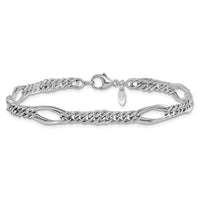 Load image into Gallery viewer, 14k White Gold Polished Fancy Link Bracelet
