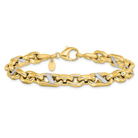 Load image into Gallery viewer, 14k Men&#39;s Polished Rhodium Anchor Bracelet

