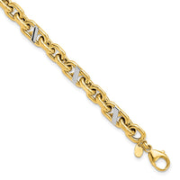 Load image into Gallery viewer, 14k Men&#39;s Polished Rhodium Anchor Bracelet
