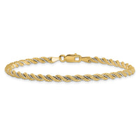 Load image into Gallery viewer, 14K Two-tone Polished Textured Rope Bracelet
