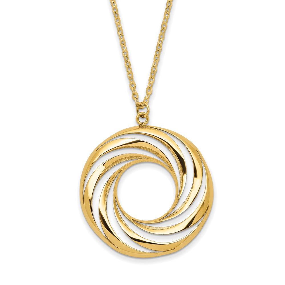 14k Polished and Brushed Necklace