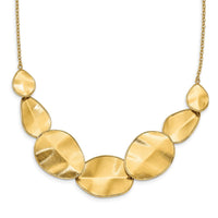 Load image into Gallery viewer, 14k Polished Textured w/ 2in ext Necklace
