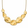 14k Polished Textured w/ 2in ext Necklace