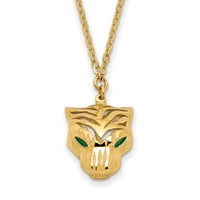 Load image into Gallery viewer, 14k Polished D/C Green Enamel Tiger Necklace
