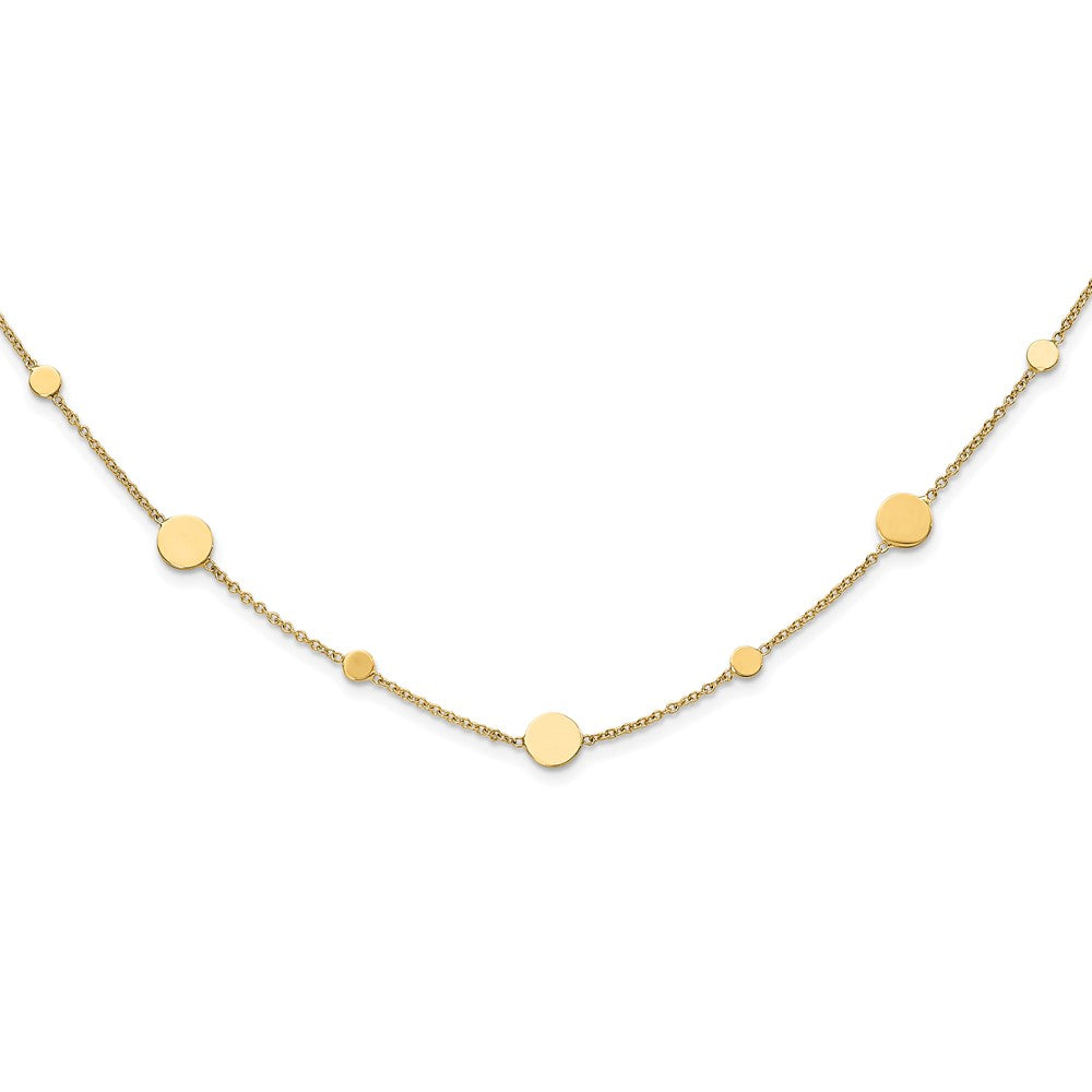 14k Polished Disc Necklace