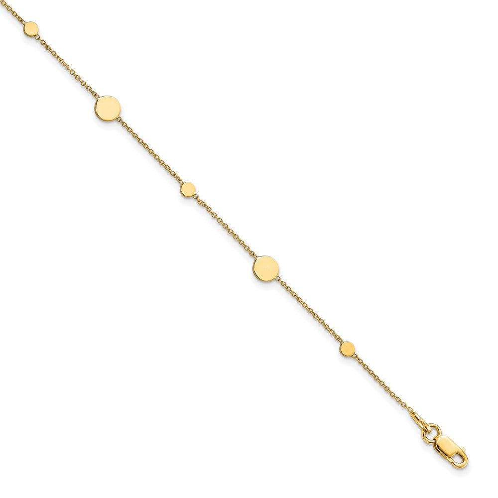 14k Polished Disc w/ 1in ext. Anklet
