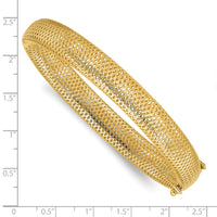 Load image into Gallery viewer, 14K Polished Textured Hinged Bangle
