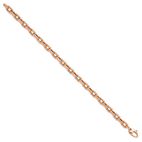 Load image into Gallery viewer, 14K Rose Gold Polished and Textured Fancy Link Bracelet

