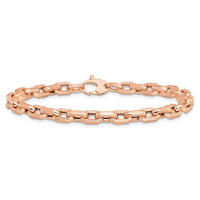 Load image into Gallery viewer, 14K Rose Gold Polished and Textured Fancy Link Bracelet
