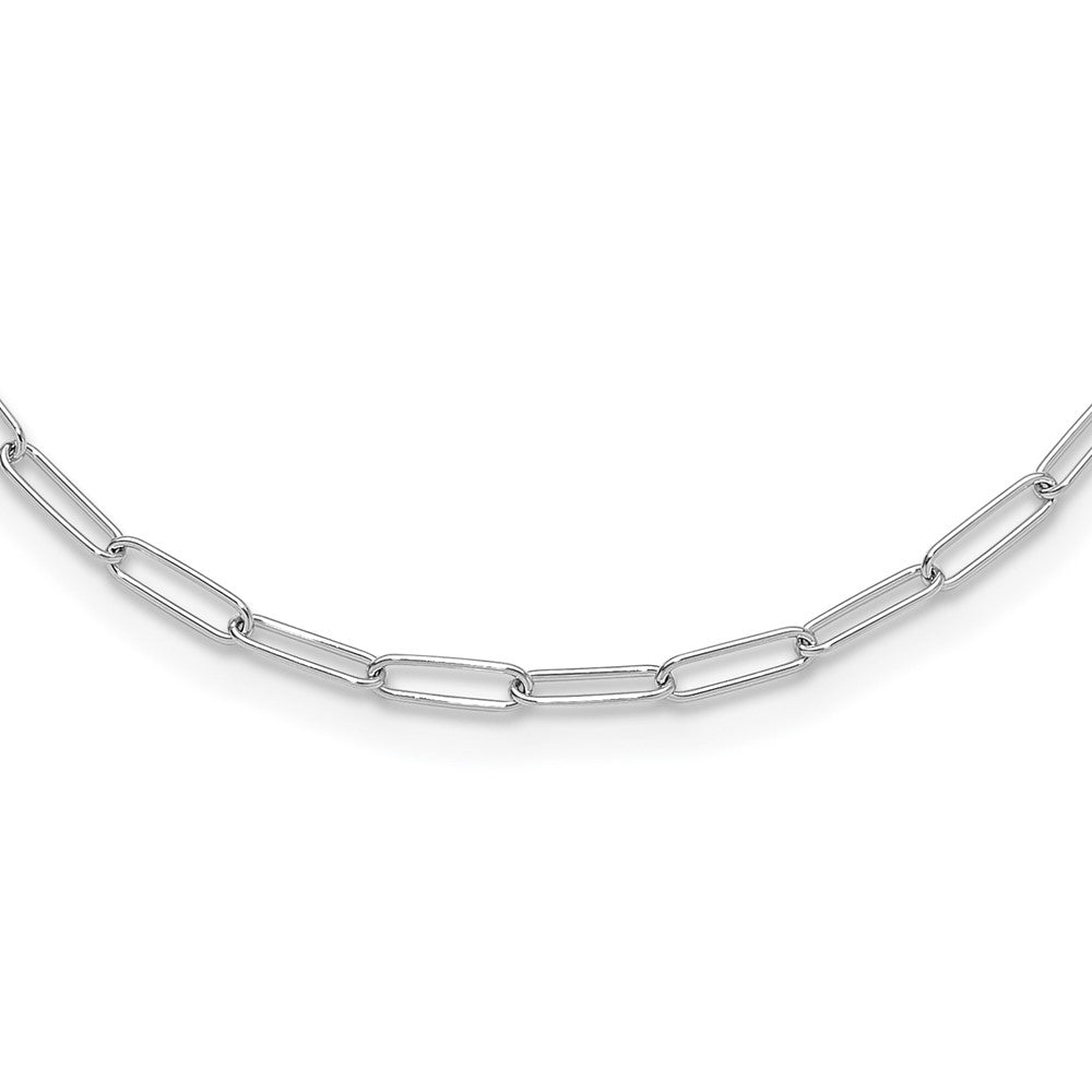 14K White Gold Polished Fancy Link Necklace